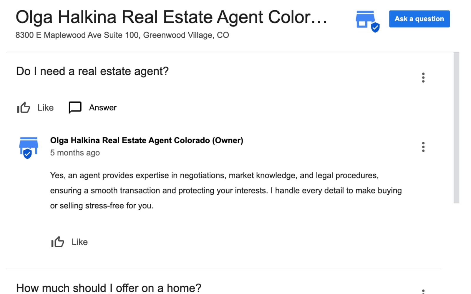 Как риэлтор из Колорадо укрепила позиции в Google Maps за 5 месяцев